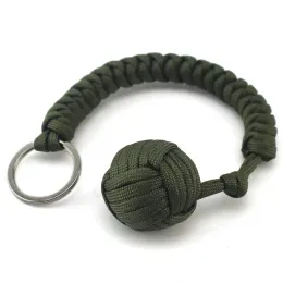 Self Defense Survival Key Chain Outdoor Security Protection Black Monkey Fist Steel Ball For Girl Bearing Broken Windows