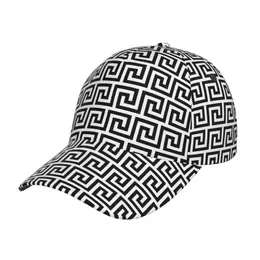 Varış Beyzbol Kapağı Yunan Anahtar Key Meander Antik Motif Kıyafet Unisex Style Trucker Hats Klasik Şapka Hediye 240313