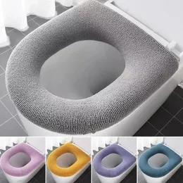 Toilet Seat Covers Soft Winter Warm Cover Thicken Closestool Knitting Mat Pad Cushion Washable Bidet Bathroom Accessories
