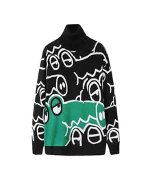 Baumwolle Herren Pullover Schwarz Rollkragen Männer Cartoon Krokodil Pull Homme Gestrickte Pullover Kleidung 2020 Langarm Mäntel7324615