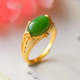 Кольца кластера из натуральной яшмы Хэтянь, открывающееся кольцо в китайском стиле, винтажное уникальное древнее золото, подвеска для рукоделия, женские брендовые ювелирные изделия, регулируется