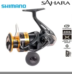 Rullar 2022 Original Shimano Sahara Fiskehjul 500 1000 C2000S 2500 C3000 4000xg C5000xg Arc Spinning Fishing Reel