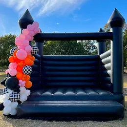 4.5x4.5m (15x15ft) مع Blower Blower Black Bound House House Kids Toddler Castle Moon Moon Lequers Outdoor Trampoline للبيع