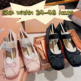 Paris Ballet Fashion Designer Professional Dance Shoes Satin ballerinas mm Platform Bowknot Shallow Mouth Single Shoe flat sandals for women 37-40