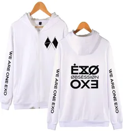 Women039s Hoodies Sweatshirts Kpop EXO Zipper Sweatshirt Cool College Stilvolle 2022 HerbstWinter Casual Fashion6727046