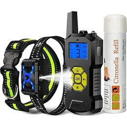 Collars Dog Training Collar 800メートルリモートコントロールアンチバークデバイス4モードWaterProof Pet Collars Safety LEDで充電式