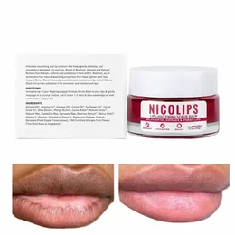 Nicolips Lippenaufhellungs-Peeling-Creme, feuchtigkeitsspendend, weich, üppig, pralle Lippen, aufhellend, schnell entfernen dunkle Lippen, 20 g, für Männer und Frauen