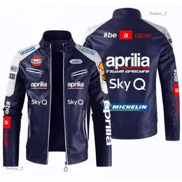 Herrenjacken APRILIA Auto Motorrad PU Lederjacke Patchwork Biker Jacken Lässiger Reißverschluss Mantel Männliche Motorradjacke Outwear Mantel 446