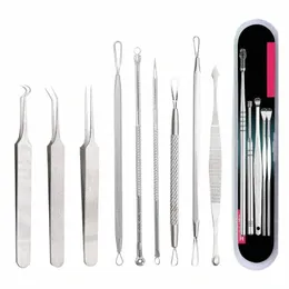 Blackhead Remover Tool Black Head Acne Blemish Pimple Extractor Acne Needles Tweezer Pore Cleaner Face Cleansing Tools Skin Care B4H0#