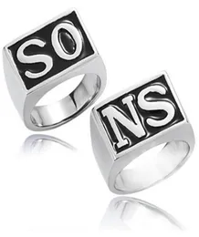 2 peças os anéis masculinos rock punk cosplay traje prata tamanho 8-13 anel de motocicleta dedo5509426