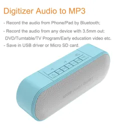 Speakers Ezcap221 Audio Capture Card Bluetooth MP3 Player TF Card Speaker for PC Phone Music Video English Listening Recording Recorder