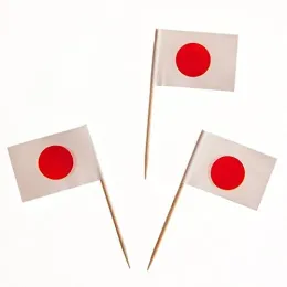 Acessórios 300 peças embaladas bandeiras japonesas de palito de papel palitos de comida jantar bolo palitos de dente decoração de cupcake palitos de coquetel de frutas para festa