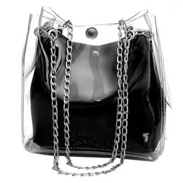 Shoulder Bags Women Small Transparent Bucket Chain Bag Totes Composite Female Handbag Borsa A Tracolla Da Donna#50