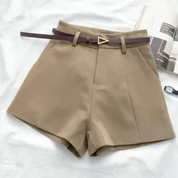 ITOOLIN Pantaloncini da donna chic da ufficio con cintura Pantaloncini vintage a-line a vita alta corti per pantaloni casual da donna Estate 2024 240312