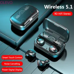 Kulaklık/Kulaklık M10 TWS Bluetooth 5.1 Kulaklık Yeni Kullanıcılar Bonus Kablosuz Kulaklık 9D Stereo Spor Su Geçirmez Kulaklıklar Mikrofonlu Kulaklıklar