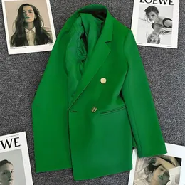 Wiosenna jesień Blazery Elegancka koreańska swoboda solidna moda moda żeńska płaszcze biuro ubrania wierzchnia 240321