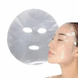 100 st engångsmask Wrap Face Plastic Film Full Face Cleaner Mask Neck Stickers Pappers Transparent ansiktsskönhet Makeup Tools L1C7#