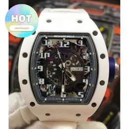 Дизайнерские запястья Watch RM Ristatch RM030 Series RM030 White Ceramic Limited Edition Fashion Leisure Sports Wrist Hronograph Часы