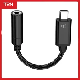 이어폰 TRN TE DAC AMP 어댑터 타이프에서 3.5mm 오디오 케이블 칩 이어폰 앰프 PCM TRN 용 192kHz