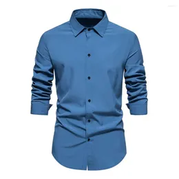 Men's Casual Shirts Mens White Long Sleeve Korean Fashion Contrasting Stripe Designer Chemise Mariage Homme For Men Business Dress Shirt 2XL