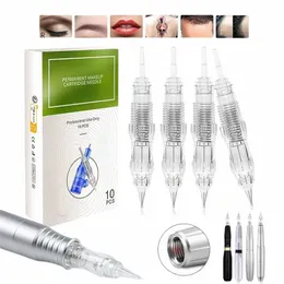 Biomaser 10 Pcs Cartuchos de Tatuagem Agulhas Descartáveis PMU Rodada Forro Para Permanente Lip Sobrancelha Maquiagem Tatuagem Rotary Pen Suprimentos 22O1 #