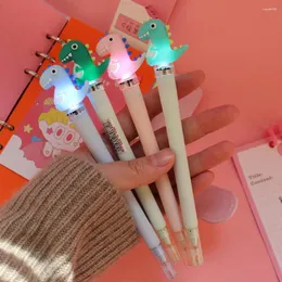 Pcs Creative Cartoon Dinosaur Cute LED Light Gel Pen Kawaii 0.5mm Neutral For Kids Gifts School Stationery