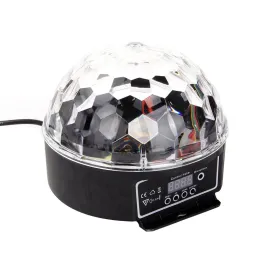 أدوات LED RGB Crystal Magic Ball Effect Light Dmx Disco DJ Stage Light for KTV Club Pub Bar Show VoiceActivated