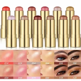 Alto brilho Blush Stick Cream Blush Blendable Waterproof Mulheres Lg-duração Cheek Multi-use Beauty Make Lip Up Stick Eye E7G4 b3Hx #