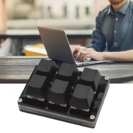 Keyboards 6key Macro Keyboard Black Mini Keypad OSU Programmable Gaming Mechanical Keyboard Copy And Paste Custom Shortcuts Keycap For PC
