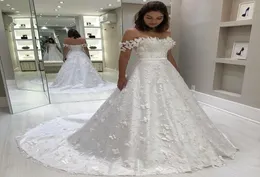 Elegant A Line Lace Wedding Dresses Off The Shoulder Butterfly Appliqued Bridal Gowns Plus Size Sweep Train Boho vestido de novia5061246