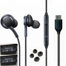 Earphones 100pcs Type C Port Earphone Earbuds Volume Control Mic Digital Audio DAC Earphones For Samsung Galaxy S23 TypeC Android Headset