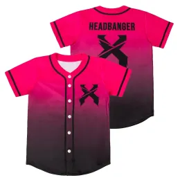 Excision Merch Headbanger Baseball Shirt Men Women Hipster Hip Hop Manga curta Jersey camiseta camiseta de rua de rua Tops de verão