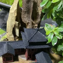 Miniatyrer plast kinesisk stil forntida arkitektonisk modell 3dprinting konstbyggnad akvarium mikro landskap bonsai dekoration prydnad