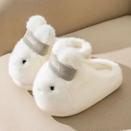 Flops White Fluff Bunny Ears Slippers Women's Furry Flatform Mules Shoes Home Slippers Girls Woman Indoor Fur Slides Slippers Platform