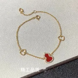 Bracciale con ciondolo di alta qualità Bracciale di design per donna Bracciale con agata zucca rossa di lusso con bracciale con diamanti Bracciale per amanti unisex San Valentino Regalo di compleanno