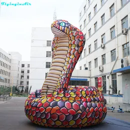 6mh (20 футов) с вентилятором красочной надувной надувной BOA надутый гигант Cobra Street Giant Simulet Snake для парка/рекламных лиц