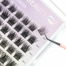 Segmenterade falska ögonlängor Bunches Eye L-kluster Mjuka naturliga DIY-makeupverktyg Självhäftande faux mink 72st/box snr012 i7nv#