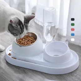 Ciotole per acqua per alimenti per animali domestici con distributore automatico di acqua rimovibile Ciotola per mangiatoia in vetro NoSpill Cibo per cani per gatti Ciotole per acqua Accessori