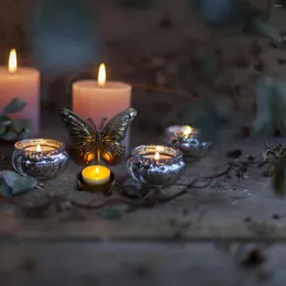 Mum Tutucular Romantik Dekoratif Tealight Tutucu Kupa Şamdan Metal Kelebek Dövmelik Demir İçi Doças Düğün Tatili İçin