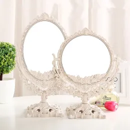 Lustra obracające kobiety makijaż lustro vintage kwiatowy owalny okrągłe rękawianie lustro księżniczka elegancka makijaż uroda espelho de maquiage ZM1202