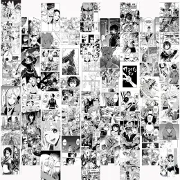 Adesivi 50 pezzi Anime Manga Pannello estetico per kit collage da parete Chic Print Room Decor per ragazzi Stampe artistiche da parete per decorazioni camera da letto