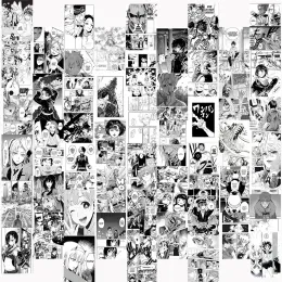 Adesivos 50 peças anime mangá painel estética para kit de colagem de parede chique decoração de quarto para meninos impressões de arte de parede para decorações de quarto