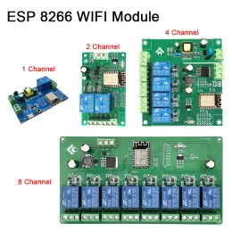 Controle 1 2 4 8 canais esp8266 sem fio wifi diy arduin tasmota módulo de relé esp12f placa desenvolvimento dc 5v 12v 24v 32v ac 110v 220v