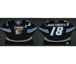 001 изготовленная на заказ хоккейная майка капитанского клуба ECHL Jared Nightingale Toledo Walleye 2016 или любое имя или номер в стиле ретро 2264608 на заказ