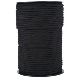 Paracord Schwarz Fallschirmschnur Wäscheleine DIY Zelt Lanyard Strap 100m Länge 180g 1pc Outdoor Camping Outdoor Brandneu