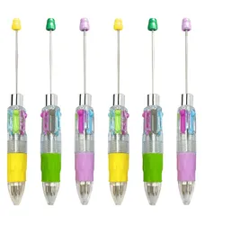 20pcs 4-color إعادة ملاءمة perided pen pen diy beadablable student attualery plastic gift pen school school pen supplies 240320