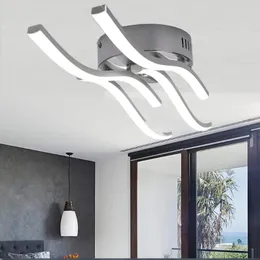 천장 조명 현대식 LED 램프 침실 거실 장식 알루미늄 파도 모양 조명 12W 18W 24W AC 85-265V 흰색/따뜻함