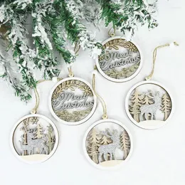 Juldekorationer 3st. Merry Tood Pendants Elk Xmas Tree Hanging Ornament Decoration For Home Year 2024 Navidad Decor