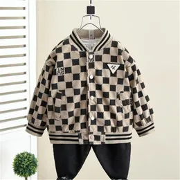 Barnjackor 2024 Spring och Autumn Outwear Boys Baseball Coat Baby Fashion Trend Children's Jackets Top