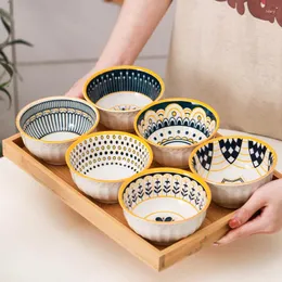 Set Japon tarzı seramik pirinç kase mutfak sofra takımı başına 6pcs kase